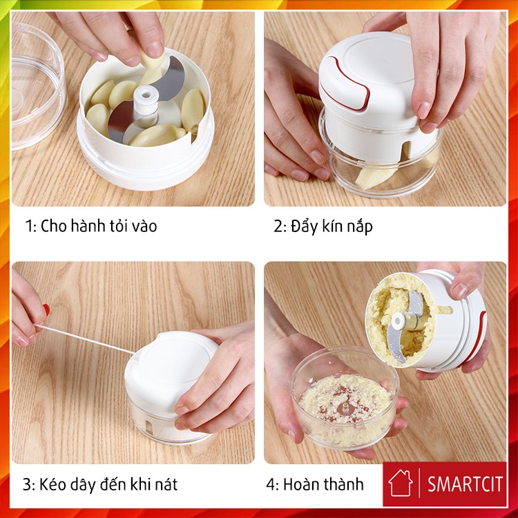 [Mã LIFE1404ALL giảm 10% đơn 50K] Máy xay tỏi ớt cầm tay Mini Food Chopper Tiện Lợi Cho Nhà Bếp