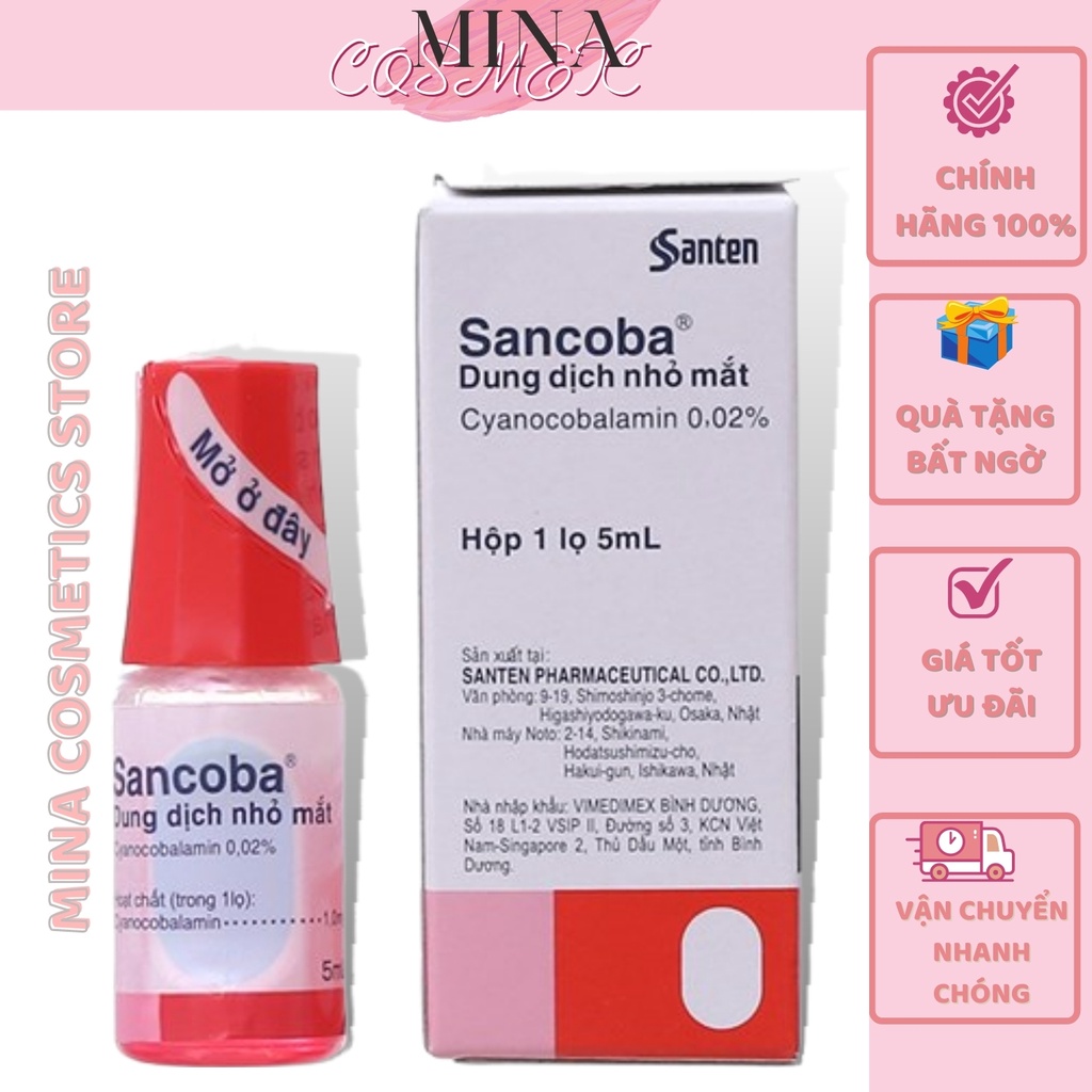 Nước nhỏ mắt chống cận thị Santen Sancoban Nhật Bản 0.02% 5ml