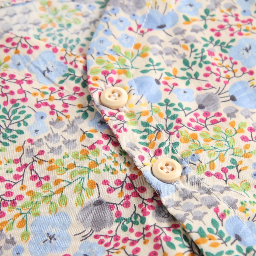 Sanlutoz Mùa hè Bông Đứa bé Áo liền quần Những bông hoa Ngắn tay