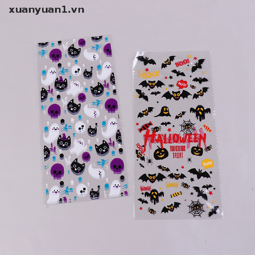 Set 50 Túi Nhựa Đựng Kẹo Phong Cách Halloween Cho Bé