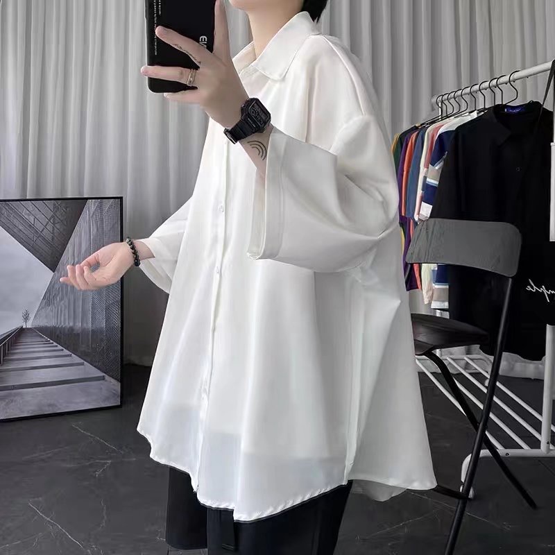 Áo Sơ Mi Trơn Tay Lỡ Dáng Rộng Thiết Kế Đơn Giản Thời Trang Cao Cấp Cho Nam áo sơ mi nam cao cấp sơ mi nam dài tay áo kiểu hàn quốc