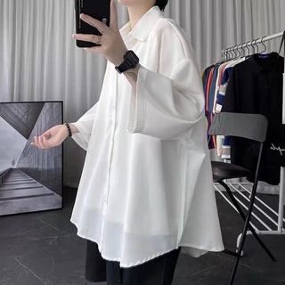 Áo sơ mi nam trơn tay lỡ dáng rộng thiết kế đơn giản thời trang cao cấp cho nam áo sơ mi nam cao cấp sơ mi nam dài tay áo kiểu hàn quốc