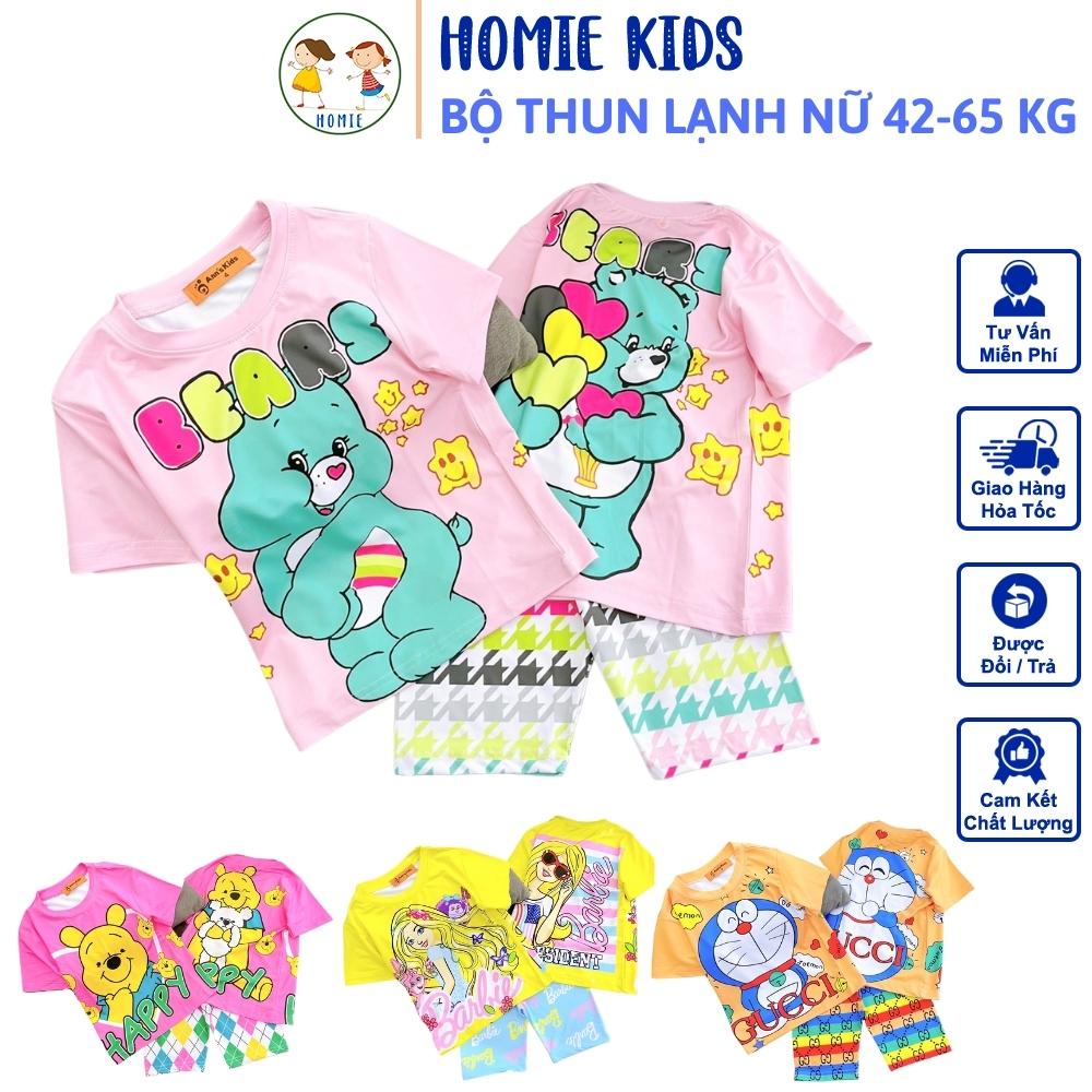 Đồ Bộ Thun Lạnh Nữ Bigsize Set Quần Áo Lửng Cho Bé Gái Size Đại Cồ 42-65 Kg In Hoạt Hình 3D Siêu Yêu Homie Kids