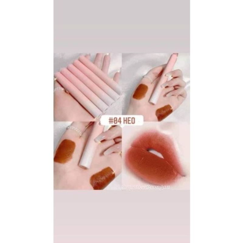 Set 5 son kem hình heo LEADUU - Set Son Kem Đẹp Nội Địa Trung