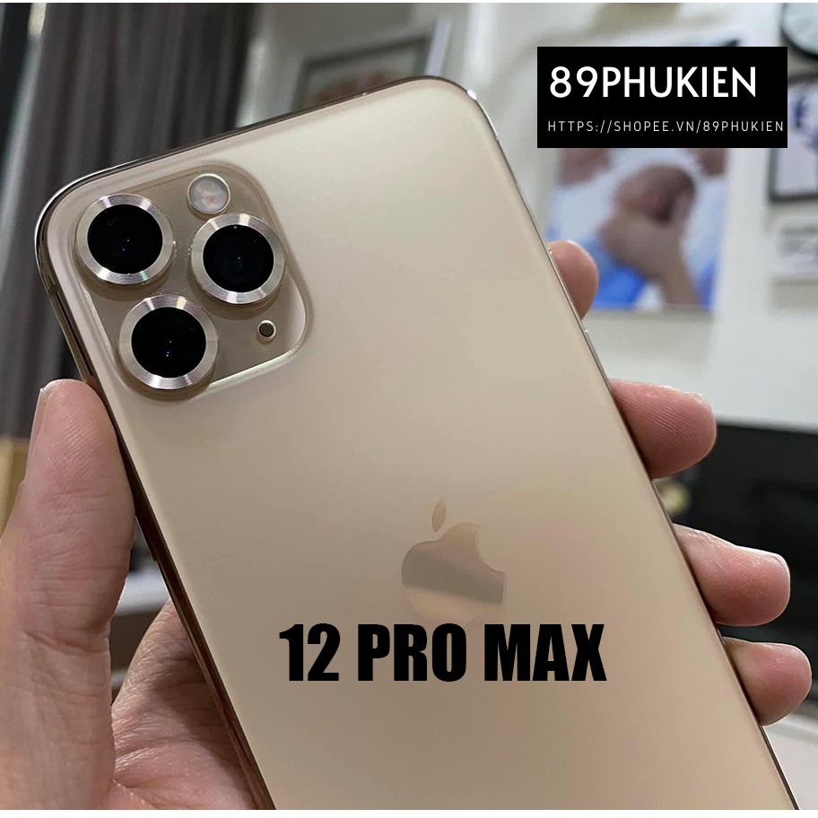 Dán kim loại bảo vệ từng mắt camera cho iPhone 12 Pro Max Màu Vàng