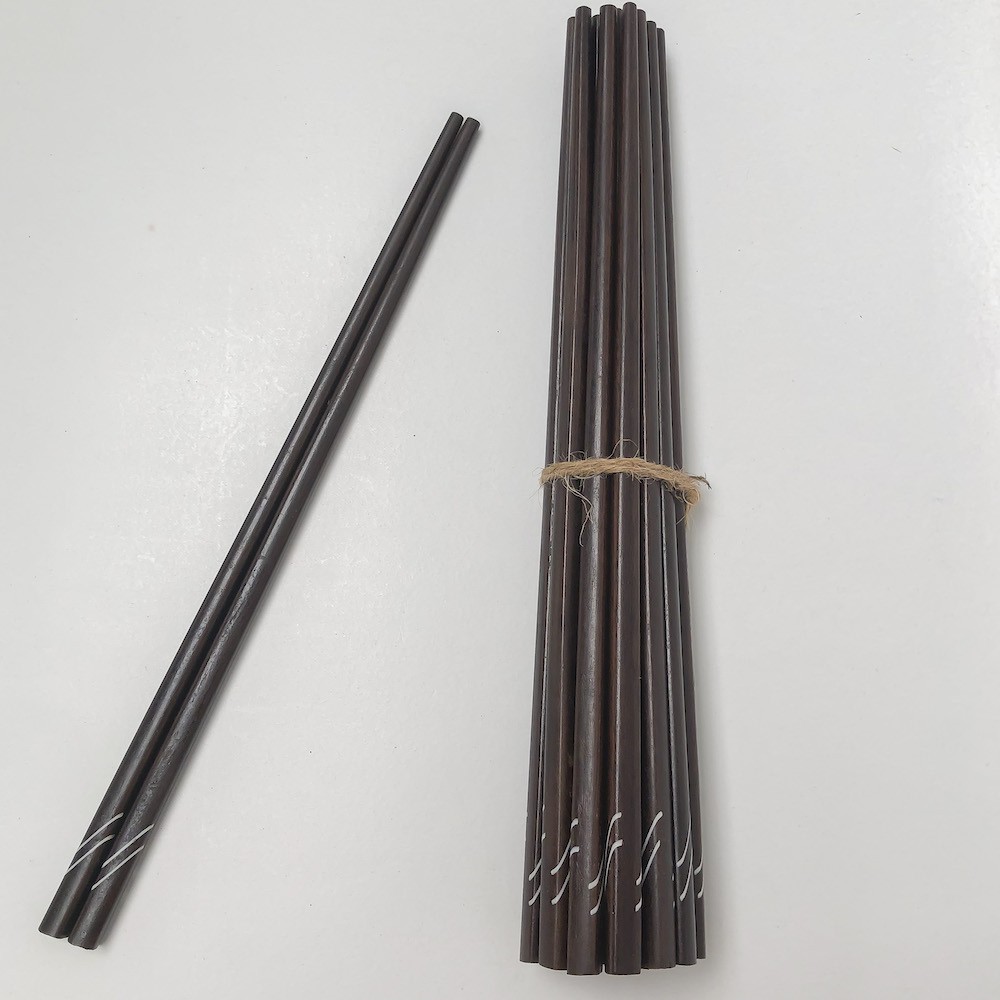 Bộ 10 đôi đũa gỗ Trắc đen khảm trai cao cấp kháng khuẩn chống mốc