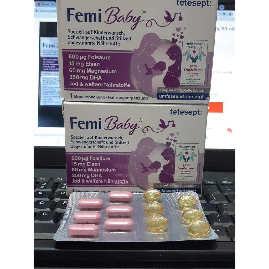 Viên uống Tetesept Femi Baby hộp 60 viên, nội địa đức
