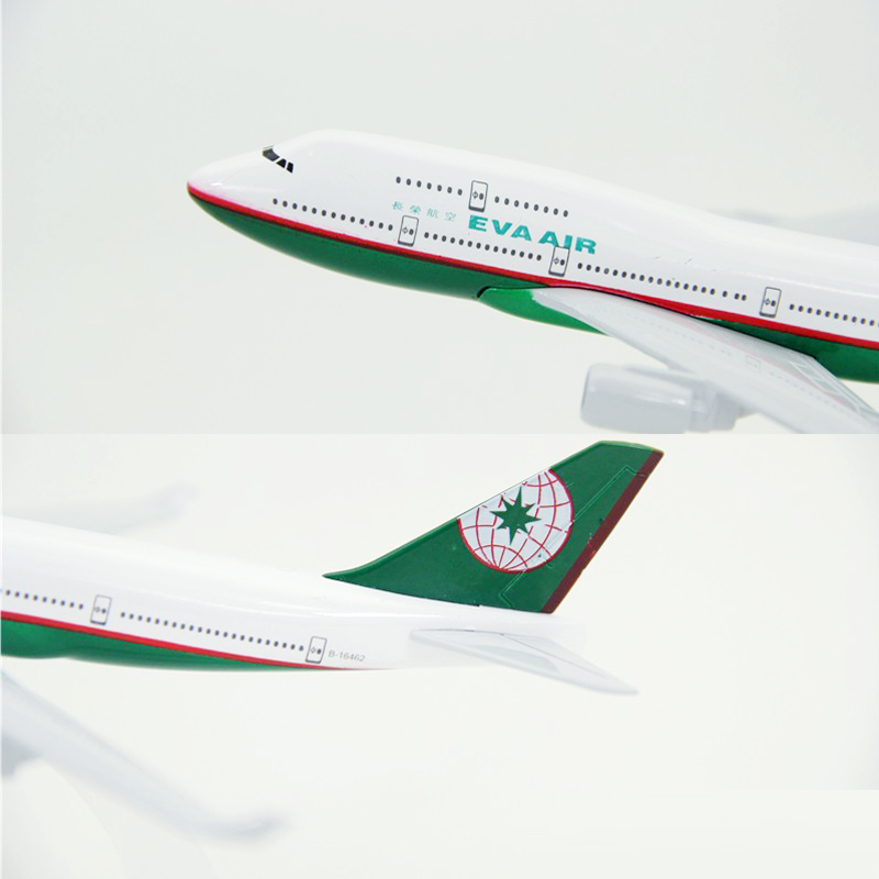 Mô Hình Máy Bay Đài Loan Boeing 747 B747 Bằng Hợp Kim Nhôm Kích Thước 16CM / 20CM