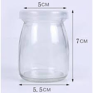 Combo 12 Hũ Thủy Tinh Làm Sữa Chua Có Nắp Đậy