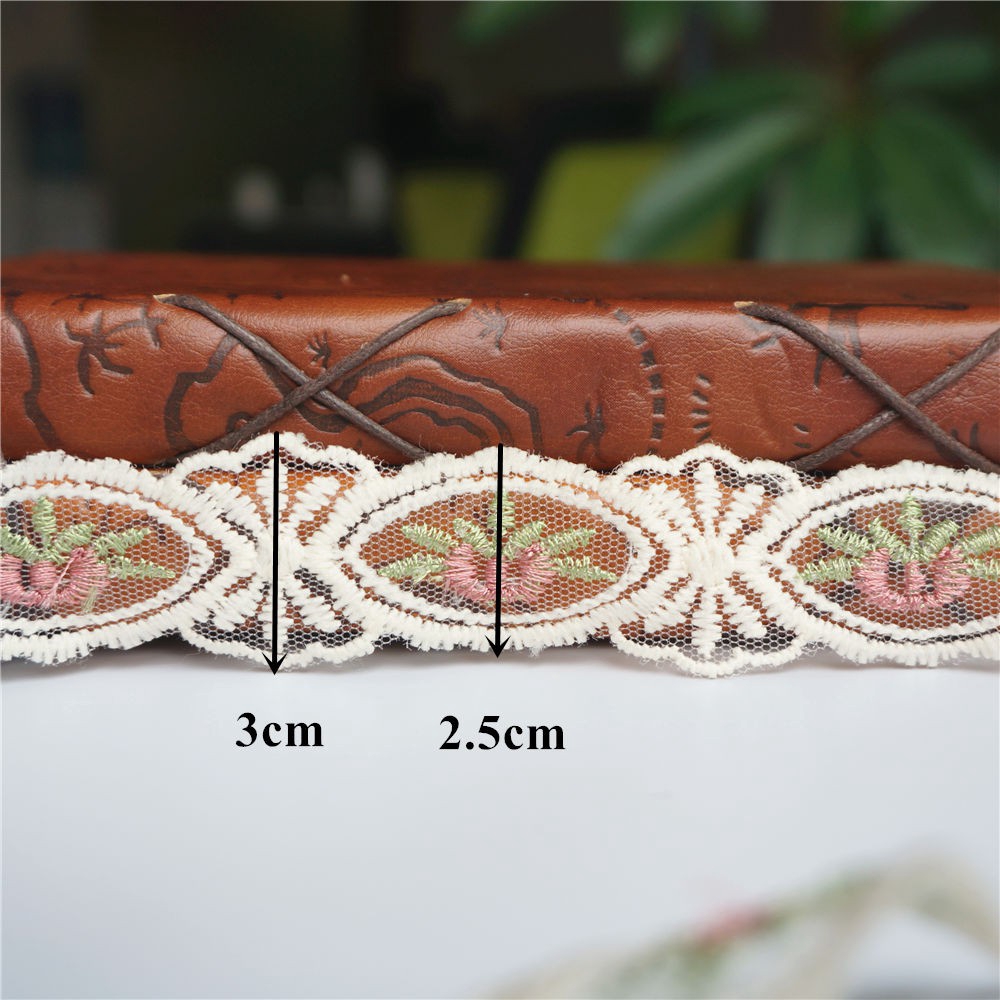 Dải Dây Ruy Băng Ren Thêu Hoa 2 Yard 3cm