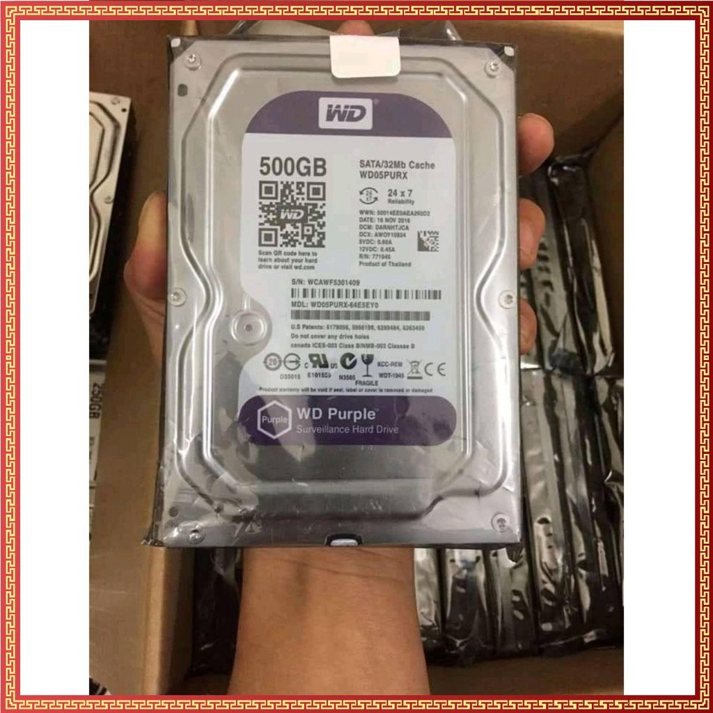 Ổ cứng HDD WD Purple 500GB - Bảo Hành 24 Tháng [hana]