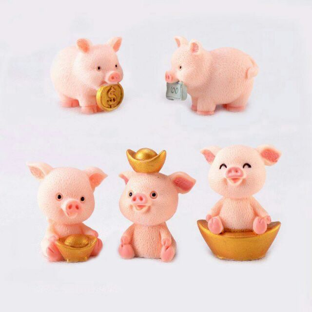 Set 6 heo tài lộc nhựa nhẹ (siêu to)-Q4500