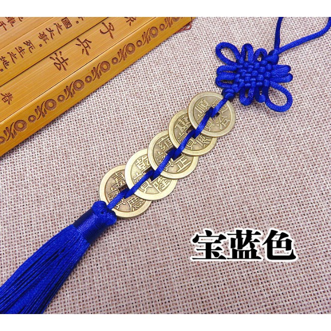 Dây Treo 3 Đồng Tiền Xu Cổ - Nút treo May Mắn treo xe oto E10