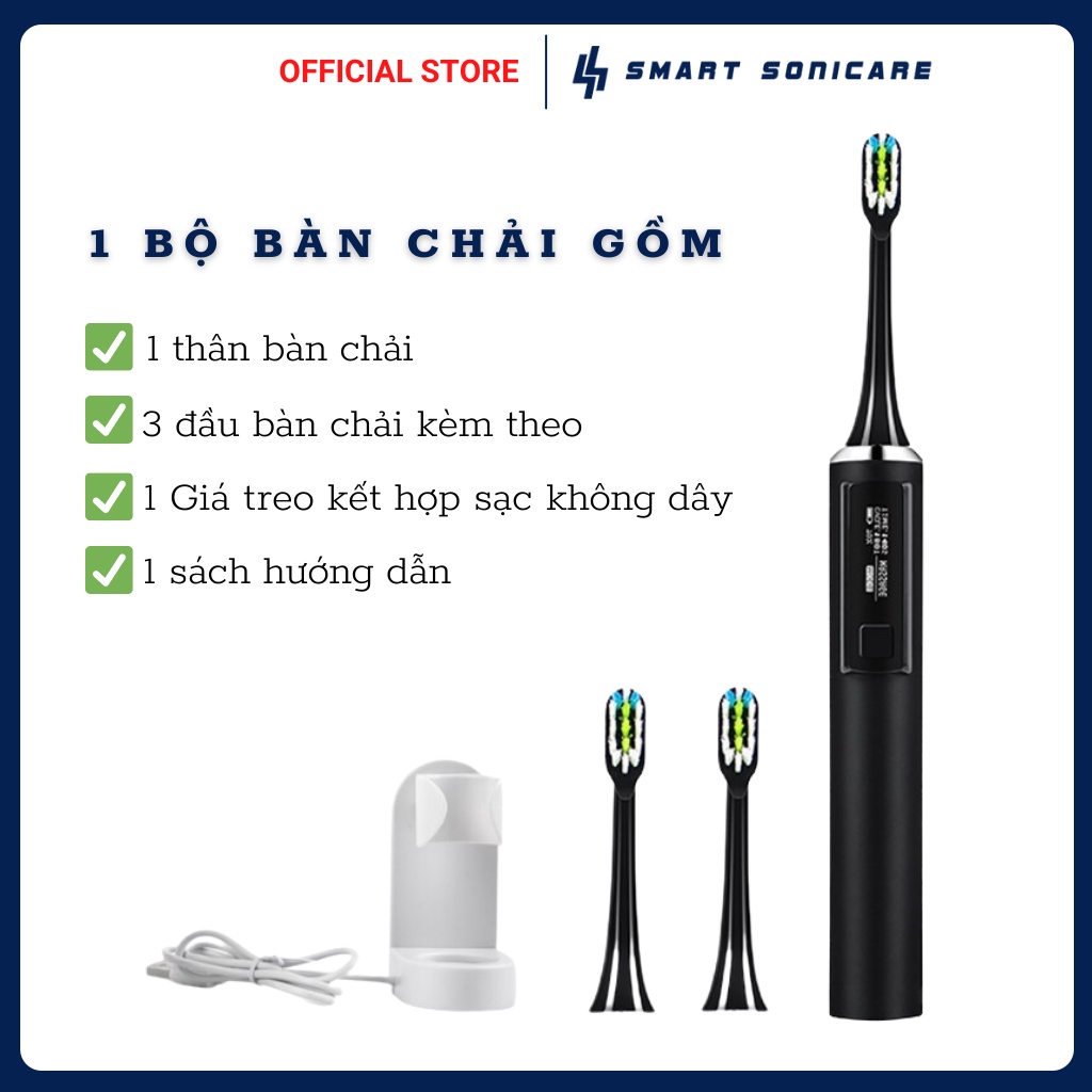 Bàn chải đánh răng điện Việt Nam Smart Sonicare SS-01 có màn hình LED đầu tiên ở Việt Nam