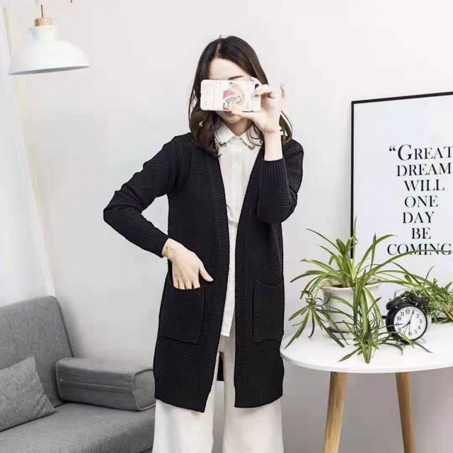 Khoác len cadigan dáng qua mông | BigBuy360 - bigbuy360.vn