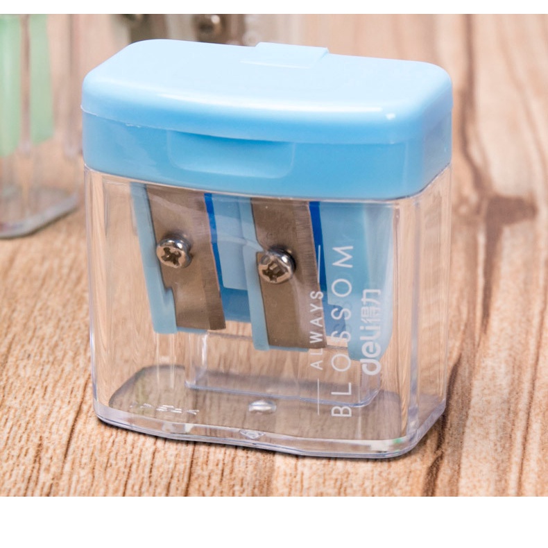 Gọt chì Deli - 2 lỗ - Xanh dương/ Hồng/Xanh lá/Trắng - 0576