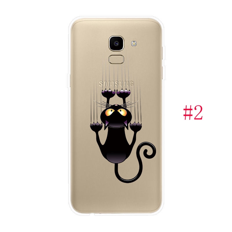 Ốp lưng TPU mềm cho Samsung Galaxy J2 Pro J4 J6 J8 2018 M10 M20 Mèo và chó dễ thương Hoa văn