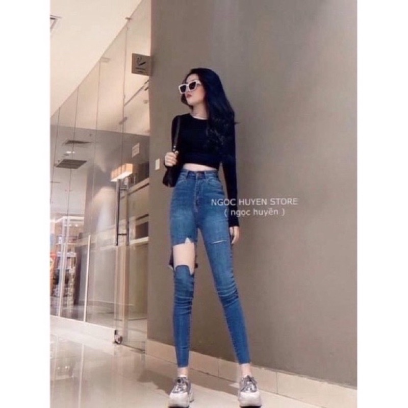 QUẦN BÒ ÔM CO GIÃN RÁCH GỐI