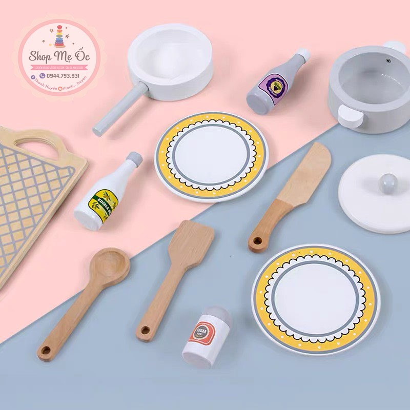 (Hàng có sẵn) Đồ chơi gỗ - Nhà bếp cho bé Baby Kitchen (Có 2 loại cao 72cm - cao 86cm)