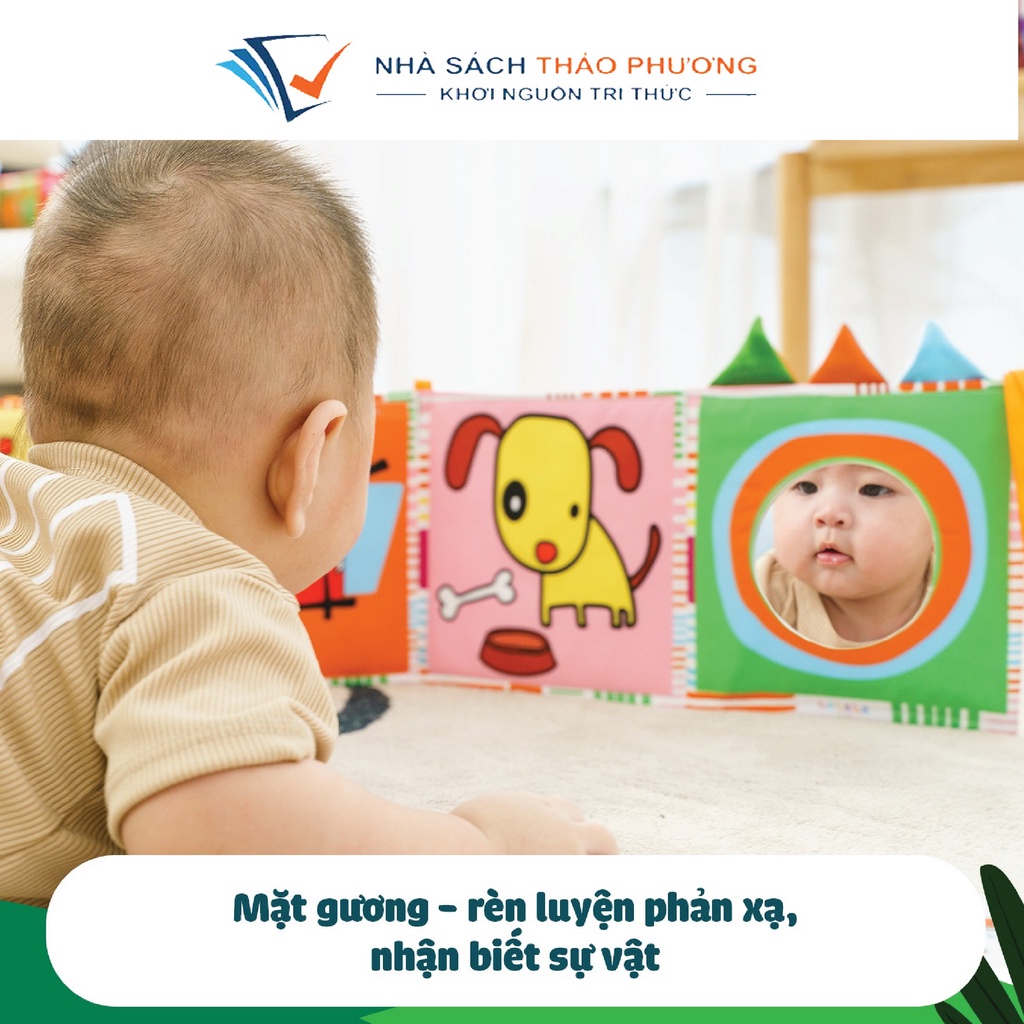 Sách vải kiêm quây cũi kích thích thị giác cho bé Lalala Baby 3in1, có dây để treo lên thành nôi