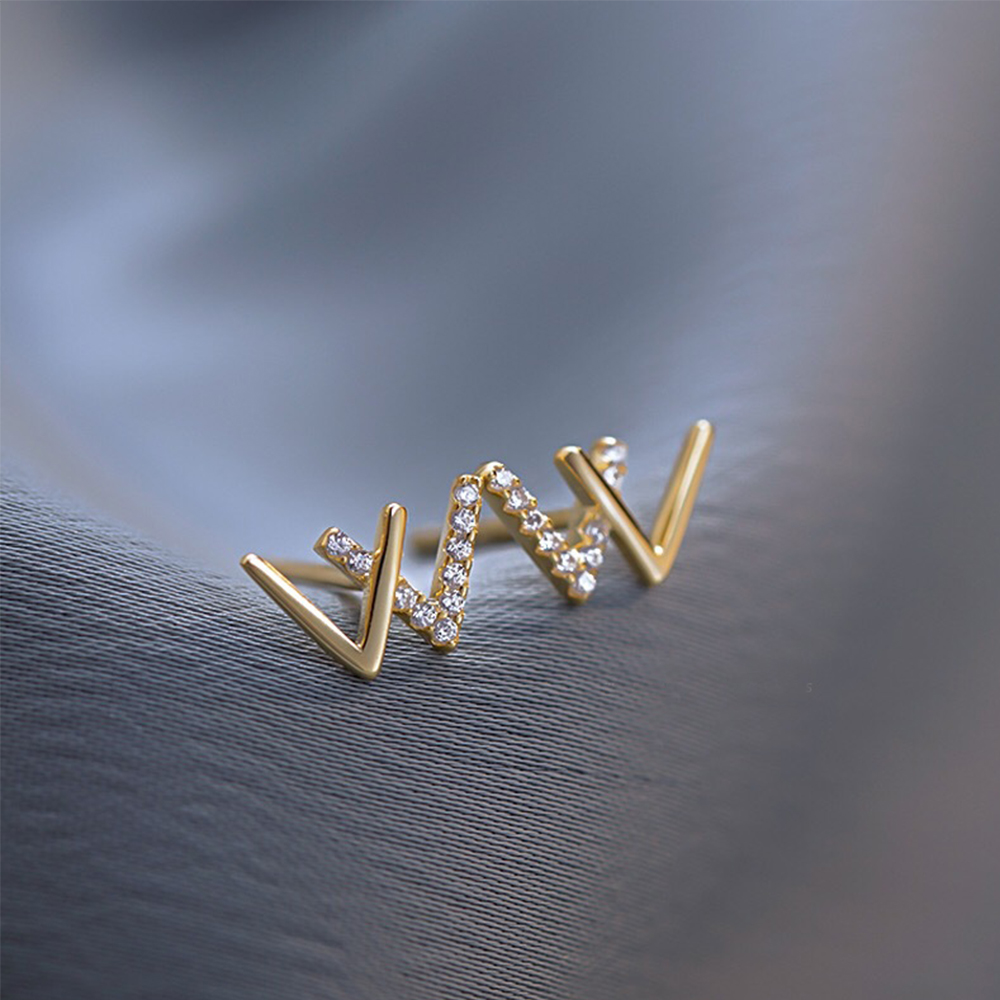 Cặp Bông Tai Chữ W Thời Trang Nữ