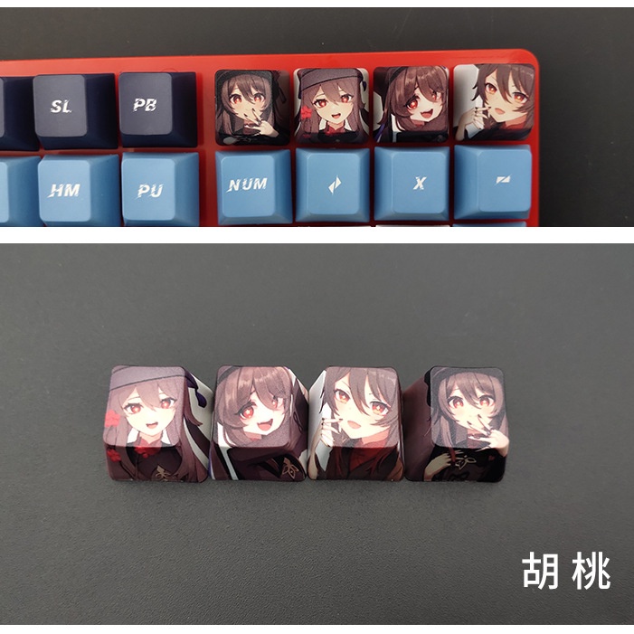 Bộ 4 Nút Bàn Phím Cơ OEM R4 In Hình Anime