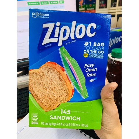 TÚI ZIPLOC ĐỰNG THỰC PHẨM CỦA MỸ ZIPLOC SANDWICH 145 TOTAL BAGS