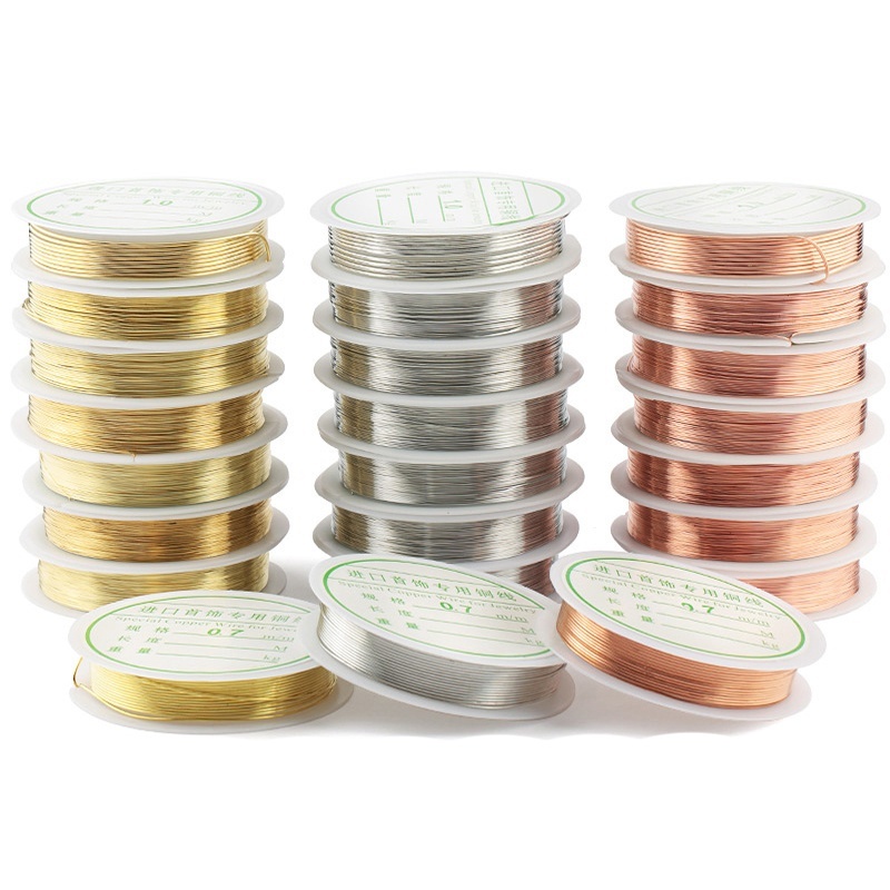 Cuộn Dây Đồng 0.2-1mm Màu Vàng/Vàng/Hồng Làm Vòng Tay/Vòng cổ Thủ Công