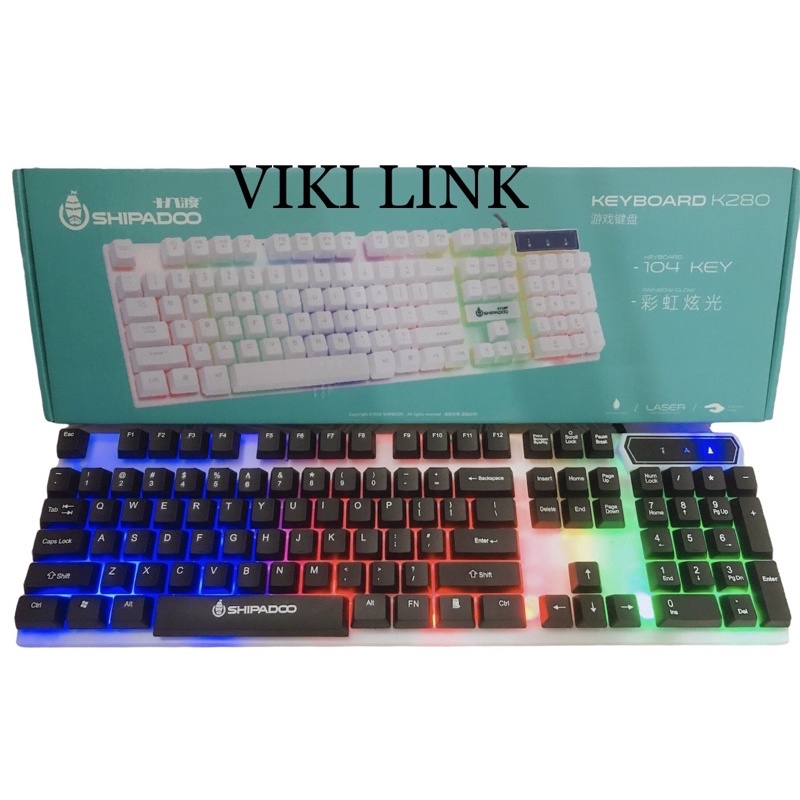 Bàn Phím Giả Cơ SHIPADOO Master K280 Có Đèn Led 7 Màu Cực Đẹp - Bàn Phím Văn Phòng,Chơi Game Giá Rẻ