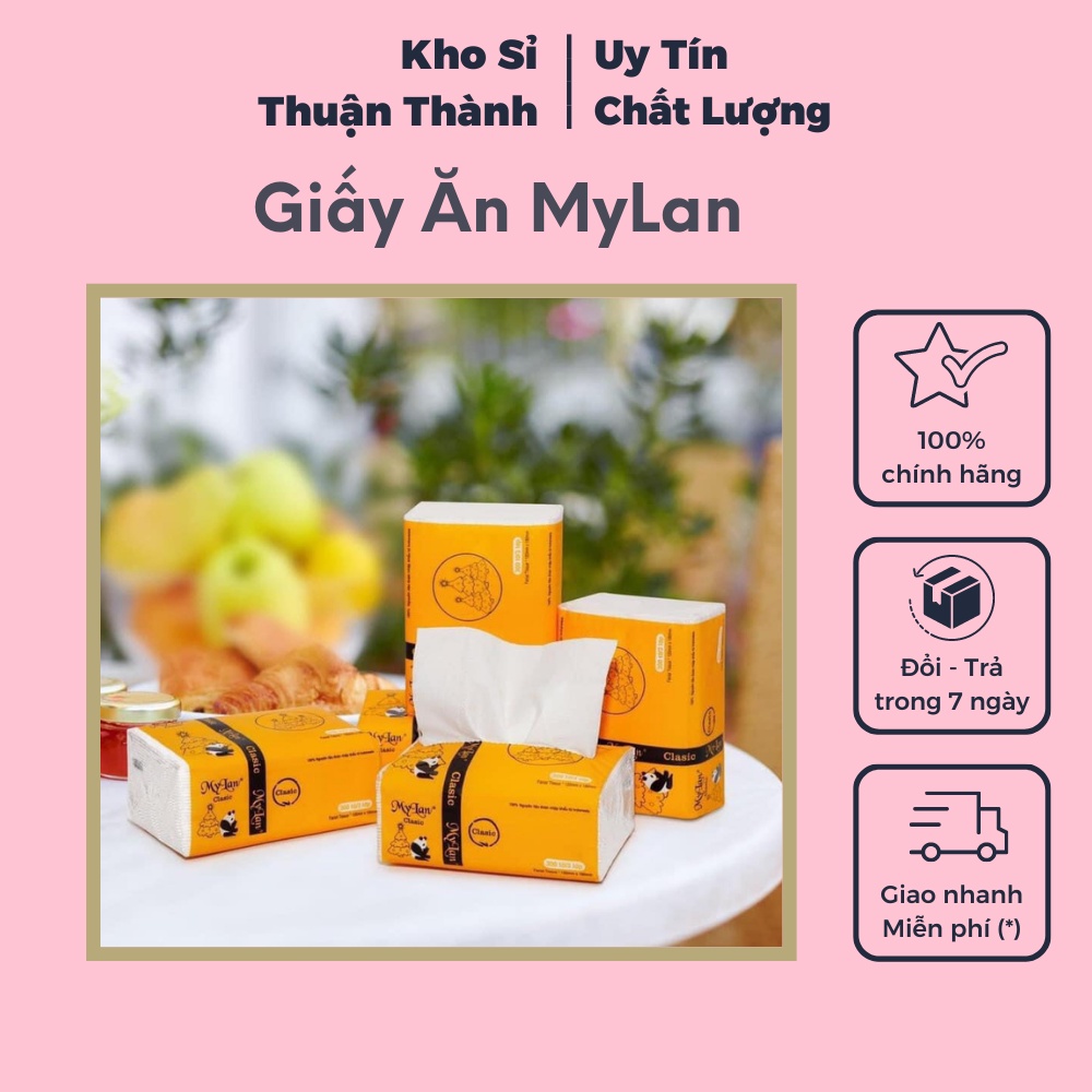 Giấy ăn , giấy ăn MyLan Giấy Gấu , Cầu Vòng , Lau Bếp , Hoa Hồng siêu dai thấm nước không bị mủn (khosithuanthanh)