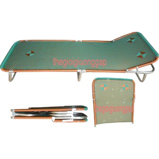 Giường gấp inox cao cấp, khung inox dây đan sợi tổng hợp co dãn