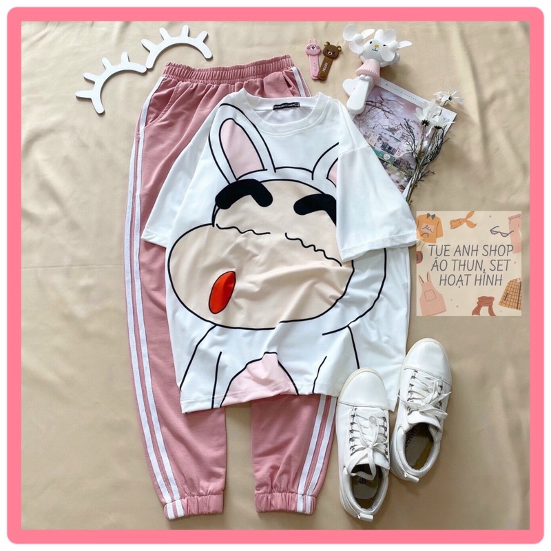 [RẺ VÔ ĐỊCH] ✅✅FULL SET ÁO 3D Cartoon+ QUẦN JOGGER TRƠN SỌC CAO CẤP SIÊU HOT - Set Đồ Bộ Nữ Quần Dài Thể Thao