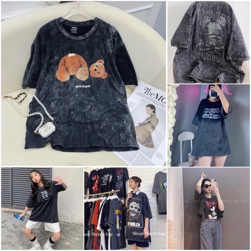 Áo Thun Loang Đen Unisex Phông Form Rộng Ngắn Tay In Hình Cá Tính Nam Nữ Ulzzang HOT