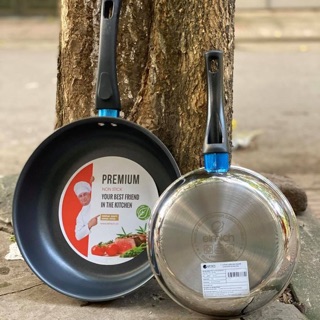 CHẢO INOX CAO CẤP 2 LỚP ĐÁY LIỀN TRI-MÃ ĐỦ SIZE