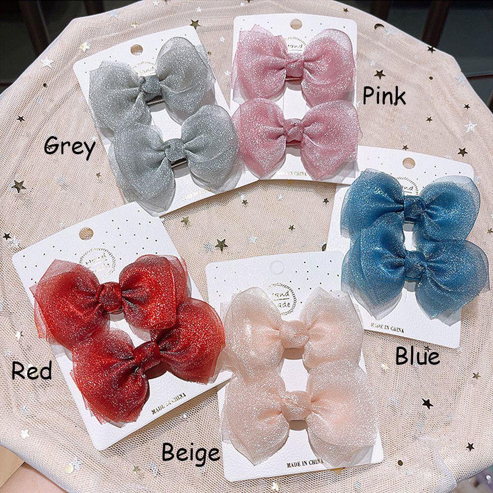 Set 2 Kẹp Tóc Nơ Xinh Xắn Ngọt Ngào Cho Bé Gái