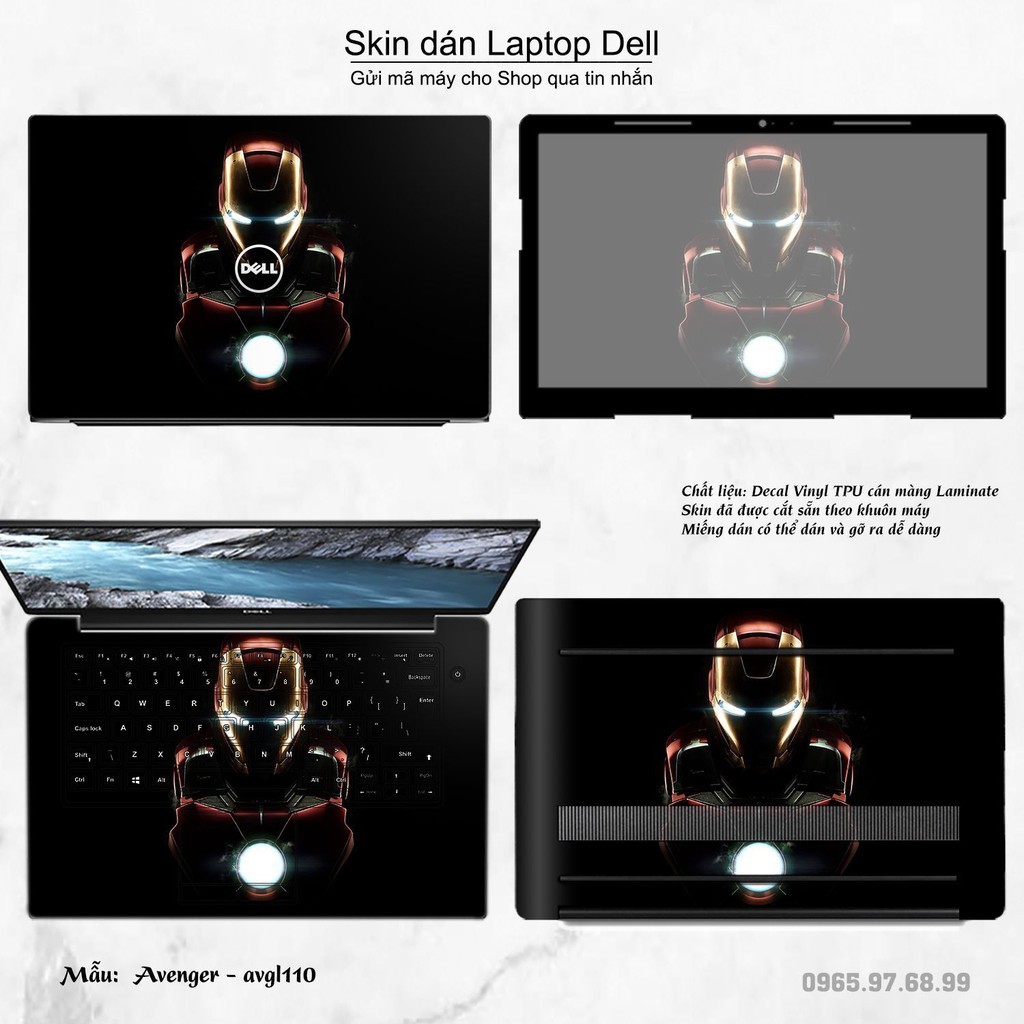 Skin dán Laptop Dell in hình Avenger _nhiều mẫu 2 (inbox mã máy cho Shop)