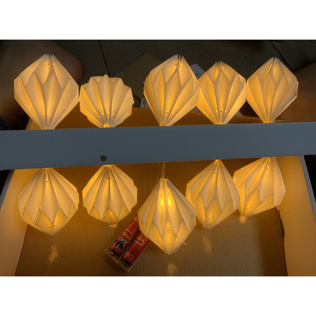 Dây đèn 10 bóng LED hình đèn lồng xinh xắn dùng để trang trí nội thất