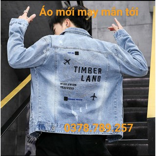 Áo khoác jean nam xanh mặn mà wash thời trang đẳng cấp HBA form vừa M-L-XL