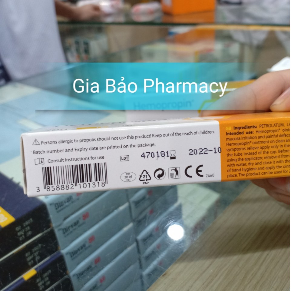 KEM BÔI DẠNG MỠ HEMOPROPIN 20G CHỨA KEO ONG.