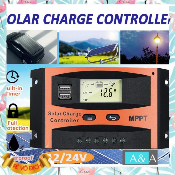 Điều khiển sạc năng lượng mặt trời MPPT 30A 12/24V tự nhận bình công nghệ MPPT hiệu suất cao tổn hao ít
