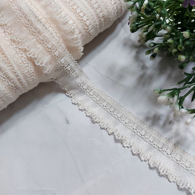 Ren thun viền bèo trang trí  ,có 3 màu  , size 2.8cm