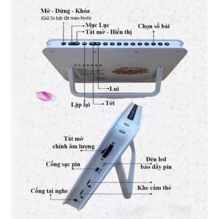 Máy Nghe Pháp, Xem Hình Mp4 – JSV04, Màn Hình 10inch