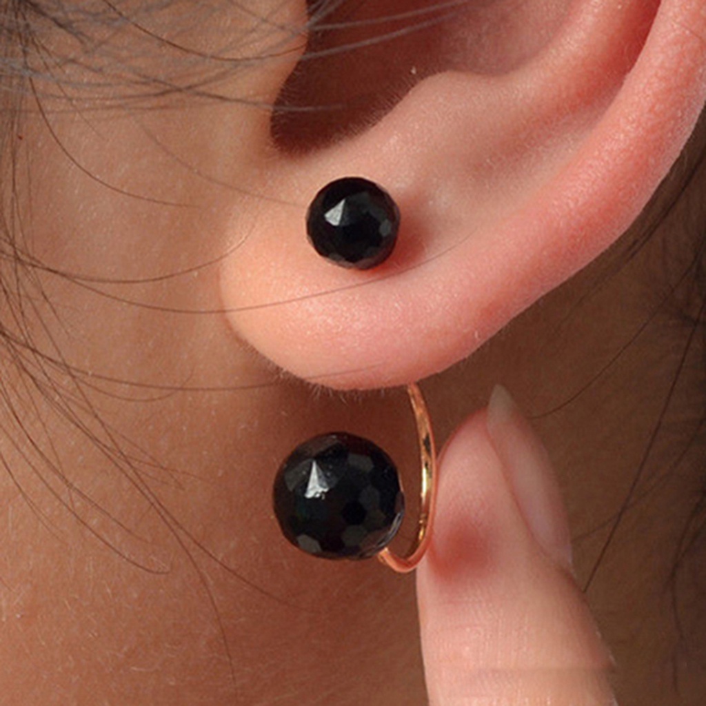 Đôi khuyên tai đính ngọc lớn nhỏ thời trang cho nữ