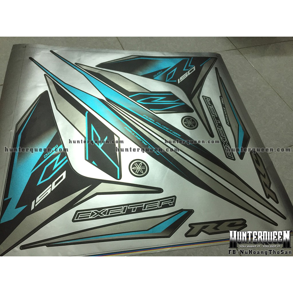 Tem xe exciter 150 RC dán xe đen. Chất liệu crom nhám sang trọng. Ex 150