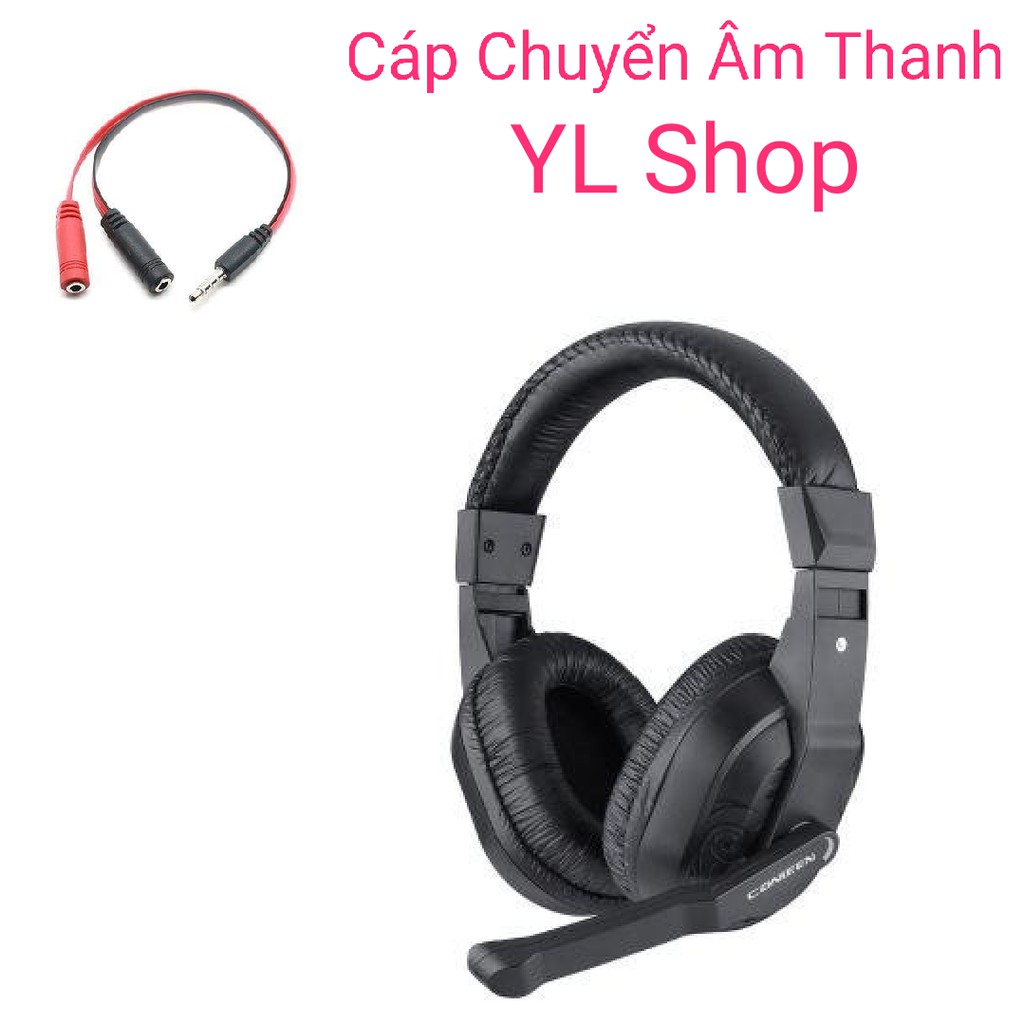 Tai nghe game thủ chụp tai có mic 770 kèm cáp chuyển âm thanh ra điện thoại dùng tốt cho cả điện thoại và pc