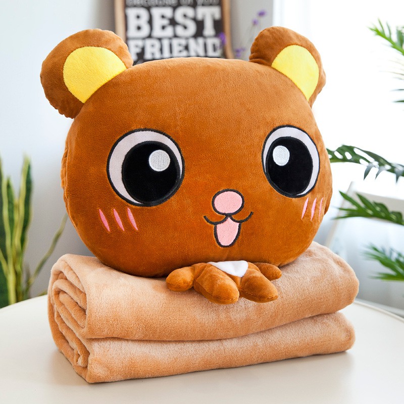 Gối Mền Ủ Tay 3 Trong 1 Hoạt Hình Heo Mèo PA9632