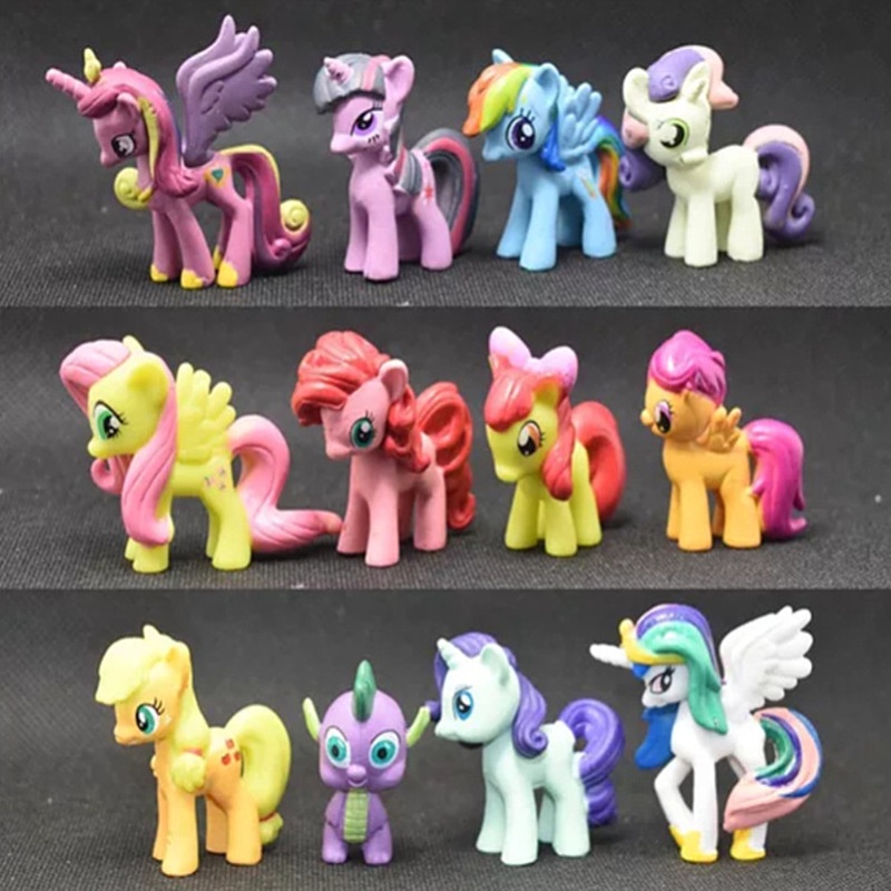 Set 12 Mô Hình Đồ Chơi Hoạt Hình My Little Pony Bằng PVC Thủ Công