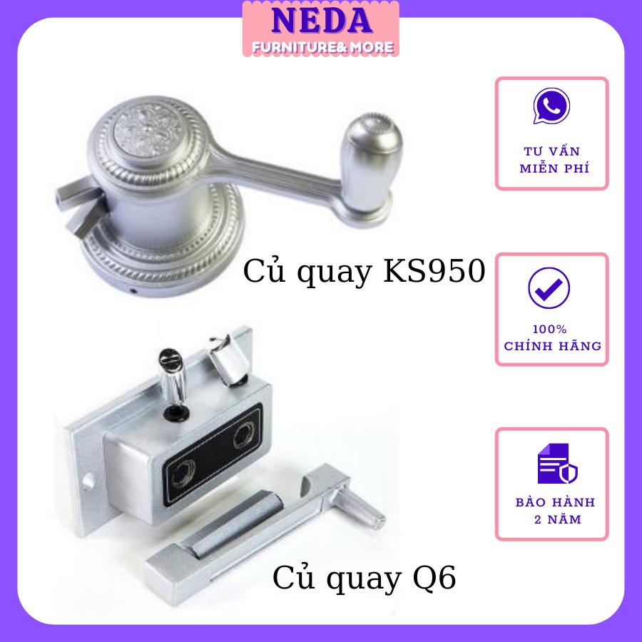 Củ quay giàn phơi thông minh cao cấp Hòa Phát KS950, Q6; tay quay dây phơi inox, giá phơi đồ thông minh tốt