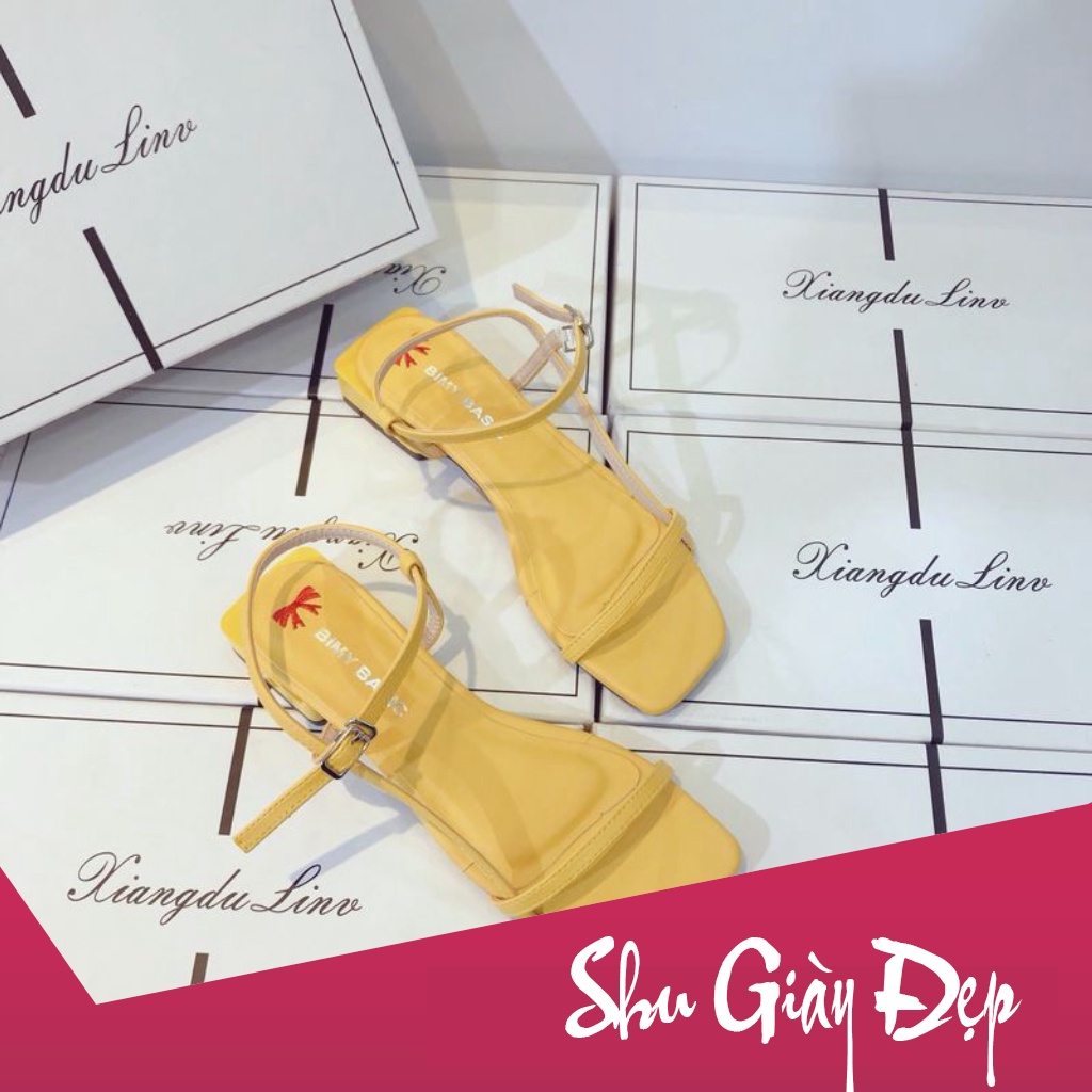 Sandal dây mảnh gót vuông 3 phân