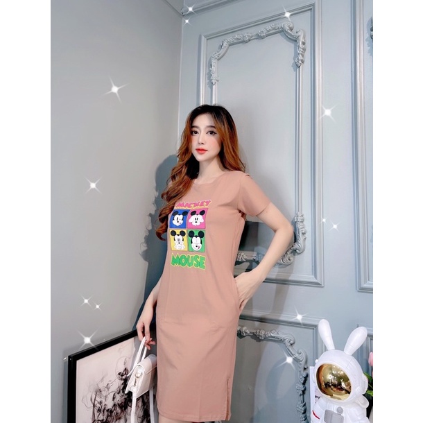 Đầm THUN THÁI có túi -xẻ tà (bao chất đẹp) | BigBuy360 - bigbuy360.vn